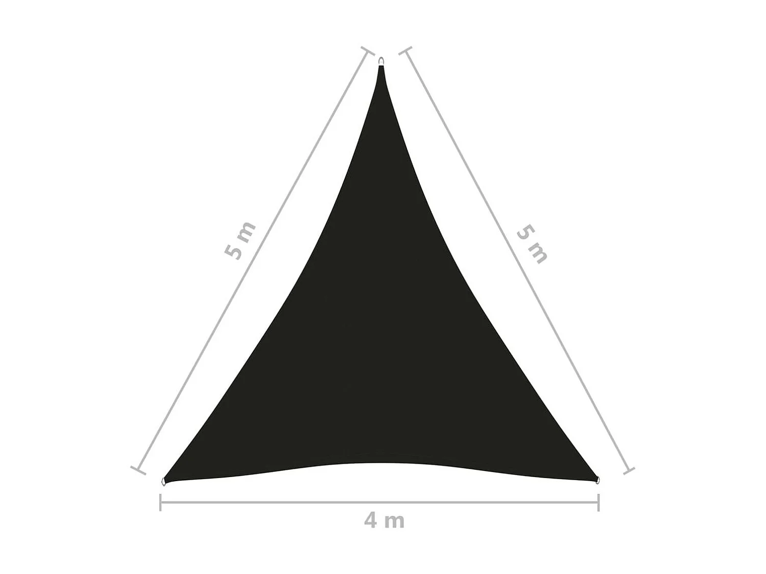 Voile de parasol Tissu Oxford triangulaire 4x5x5 m Noir