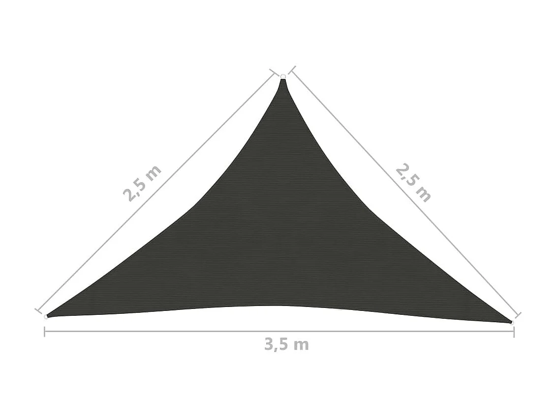 Voile d'ombrage 160 g-m² Anthracite 2,5x2,5x3,5 m PEHD