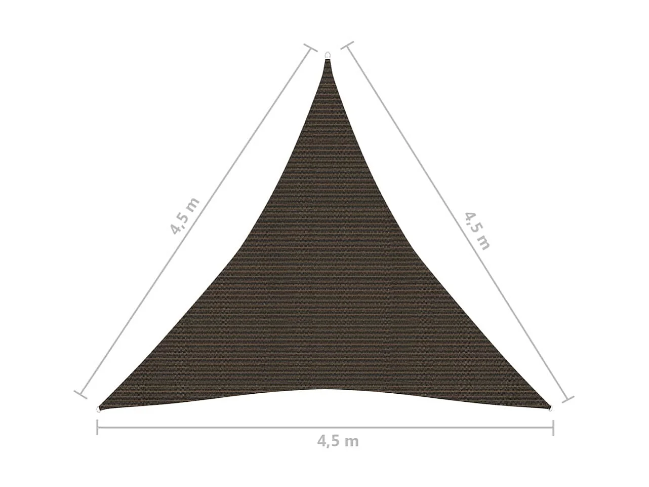 Voile d'ombrage 160 g-m² Marron 4,5x4,5x4,5 m PEHD
