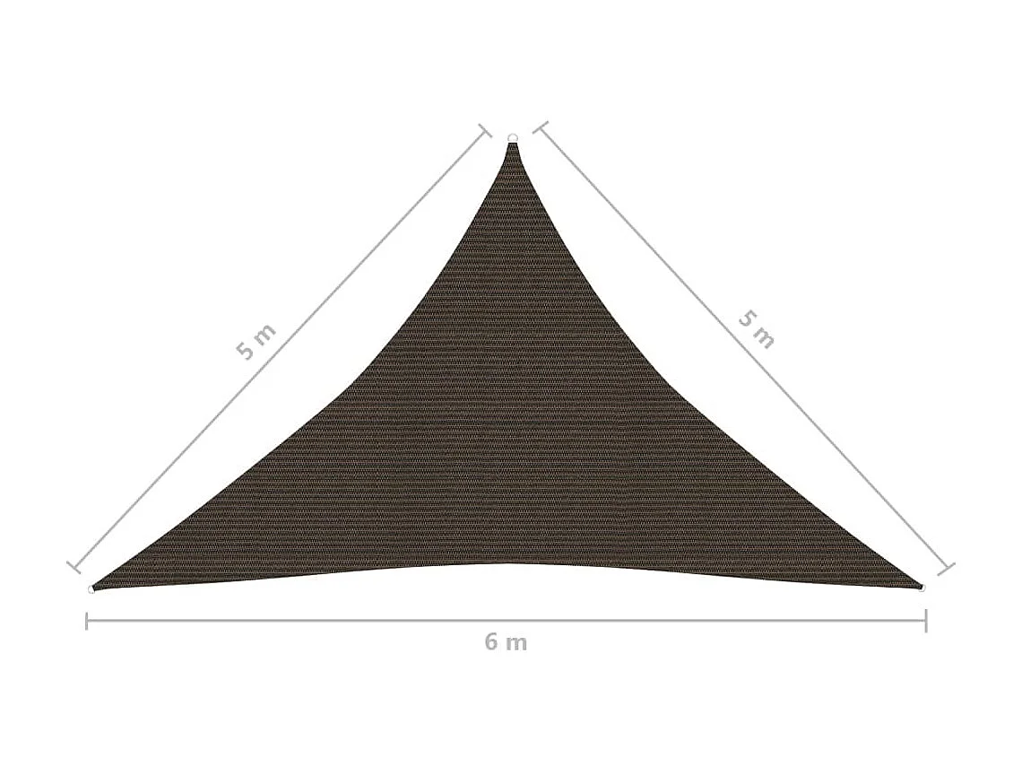 Voile d'ombrage 160 g-m² Marron 5x5x6 m PEHD