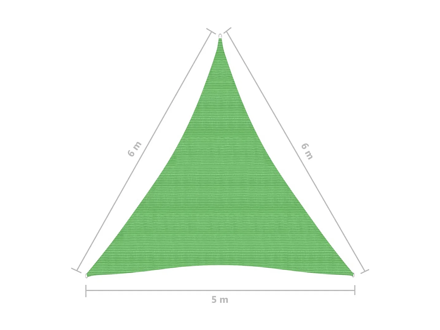 Voile d'ombrage 160 g-m² Vert clair 5x6x6 m PEHD