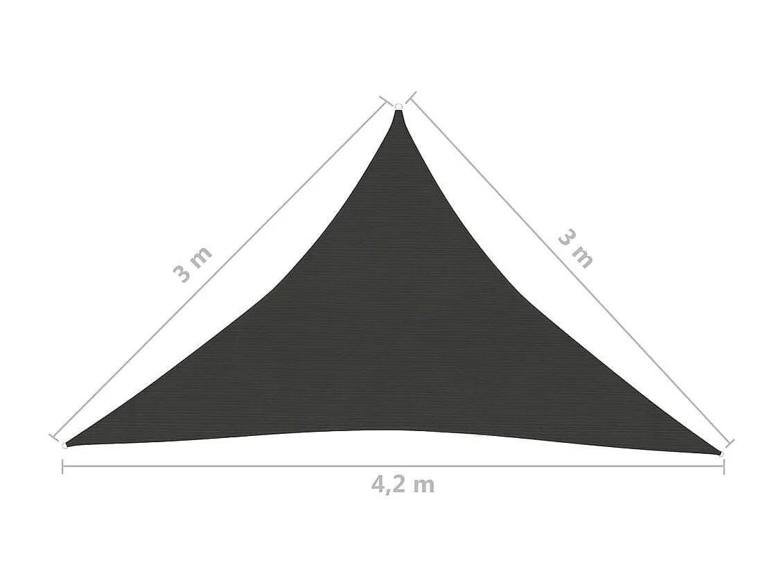 Voile d'ombrage 160 g-m² Anthracite 3x3x4,2 m PEHD