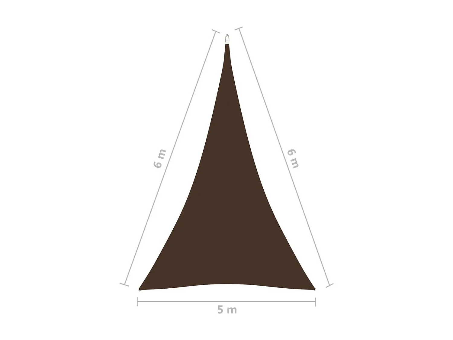 Voile de parasol Tissu Oxford triangulaire 5x6x6 m Marron