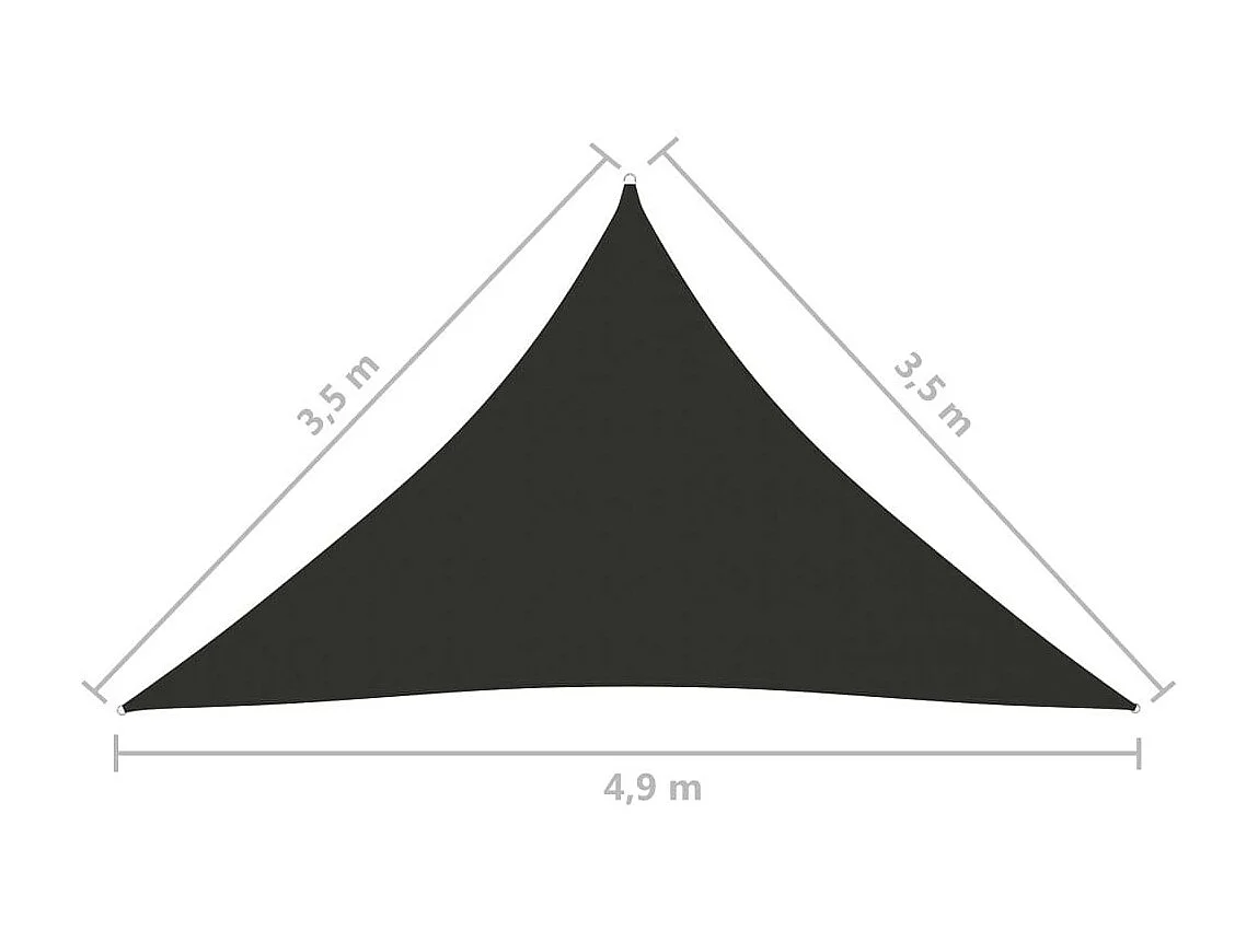 Voile de parasol Tissu Oxford triangulaire 3,5x3,5x4,9 m