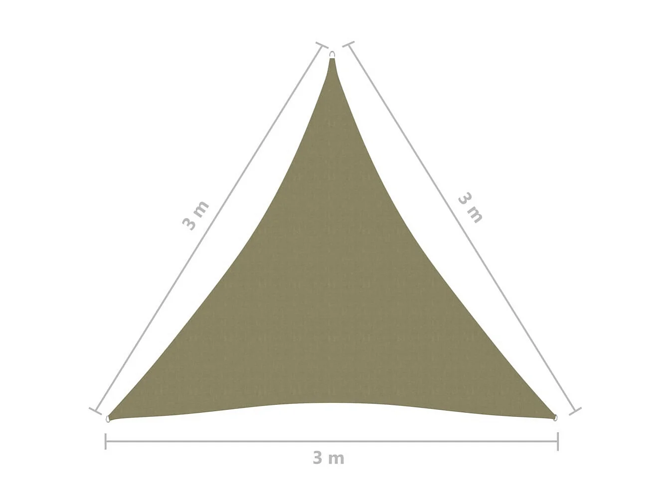 Voile de parasol Tissu Oxford triangulaire 3x3x3 m Beige