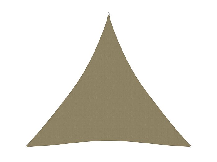 Voile D'ombrage Triangulaire 4x4x4m En Tissu Oxford - Imperméable, Protection UV, Fixation Acier - Pour Terrasse, Jardin, Balcon - Beige - 4