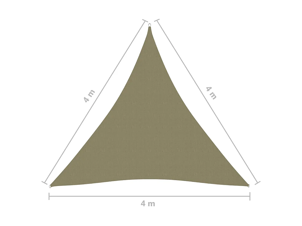 Voile de parasol Tissu Oxford triangulaire 4x4x4 m Beige