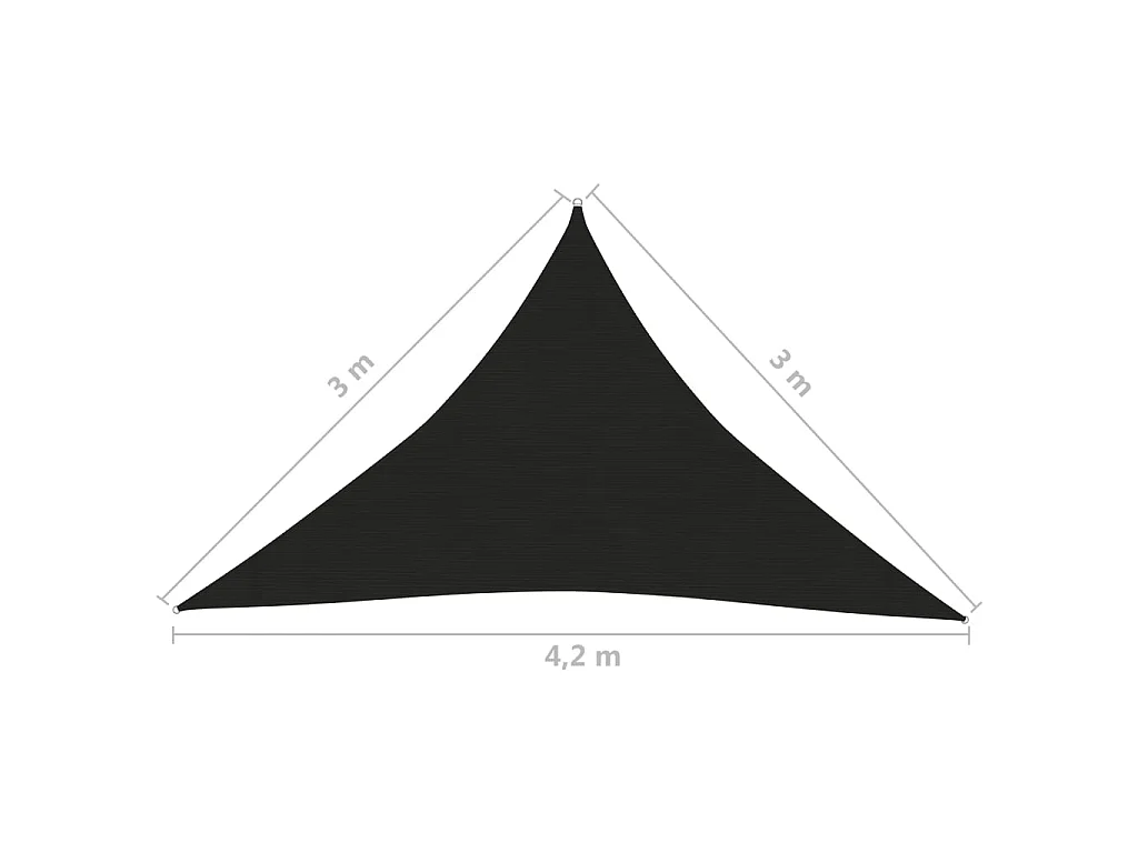 Voile d'ombrage 160 g-m² Noir 3x3x4,2 m PEHD