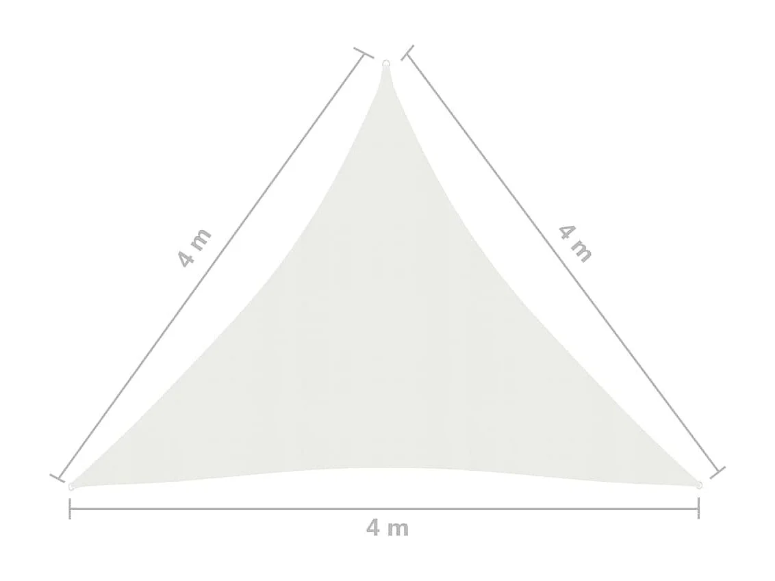 Voile d'ombrage 160 g-m² Blanc 4x4x4 m PEHD