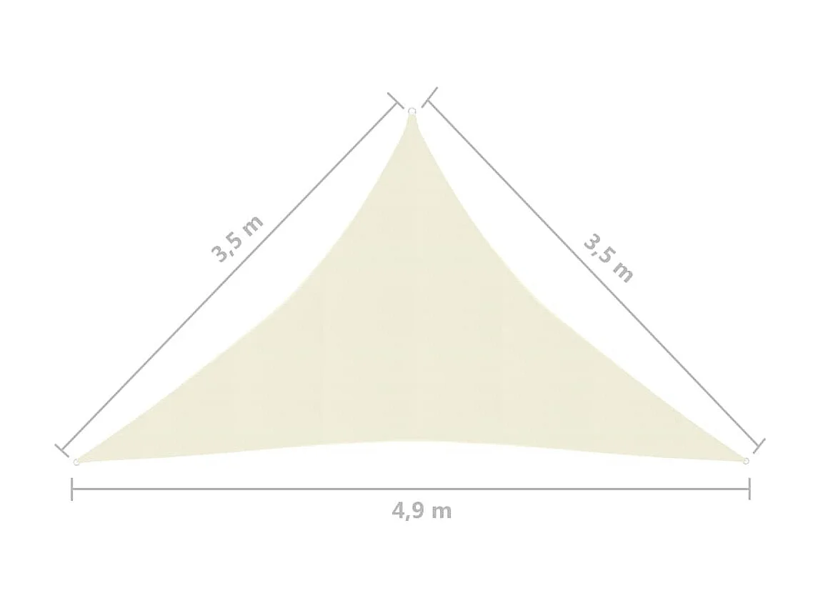 Voile d'ombrage 160 g-m² Crème 3,5x3,5x4,9 m PEHD