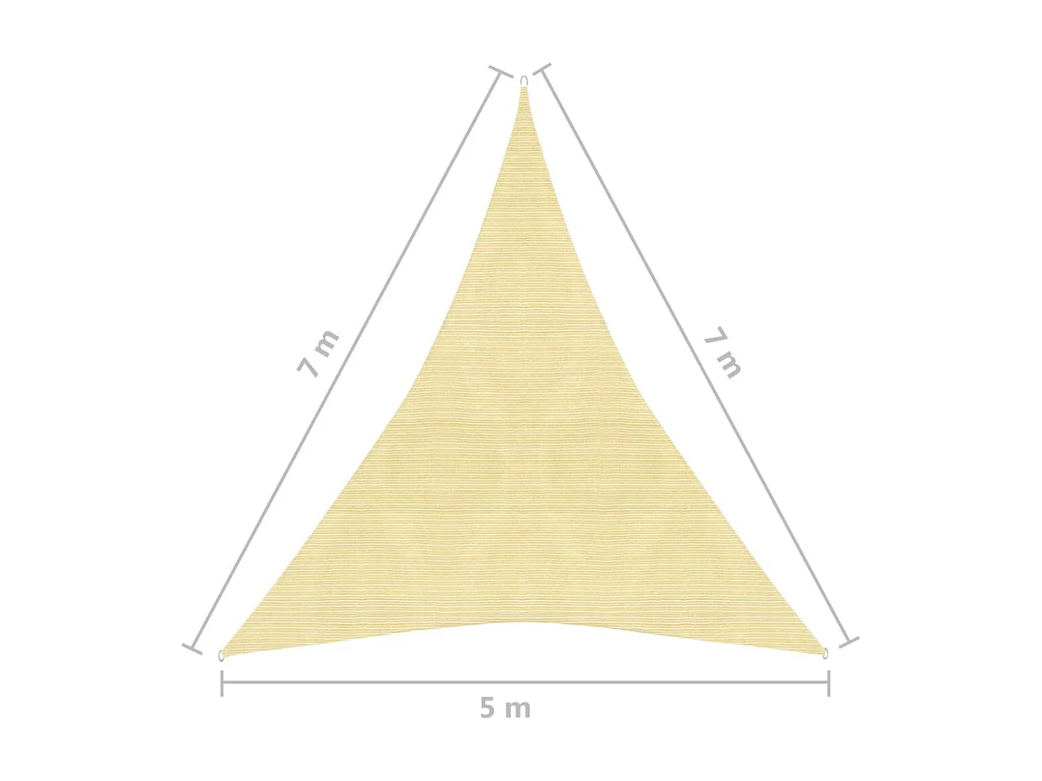 Voile d'ombrage 160 g-m² Beige 5x7x7 m PEHD
