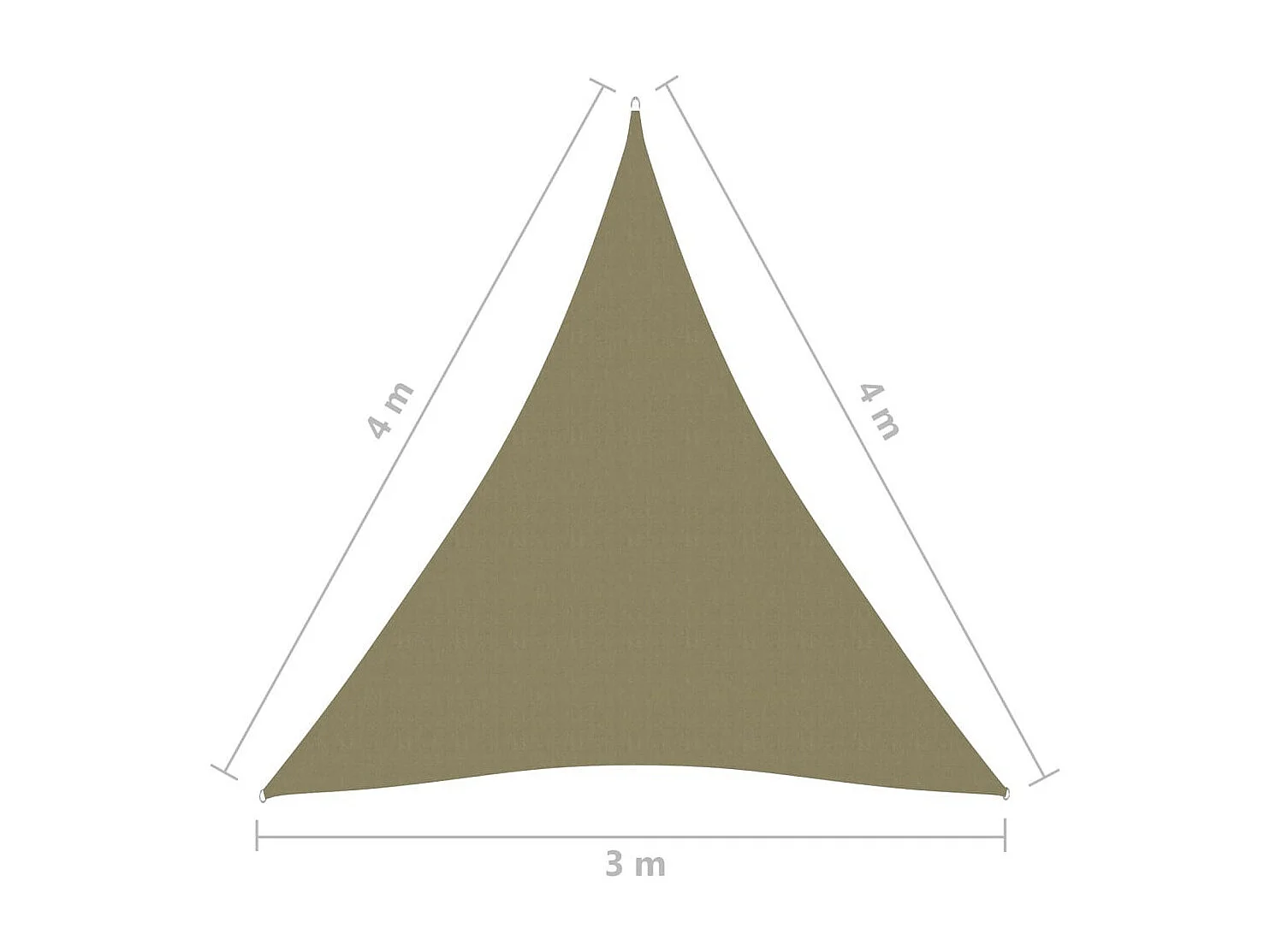 Voile de parasol Tissu Oxford triangulaire 3x4x4 m Beige