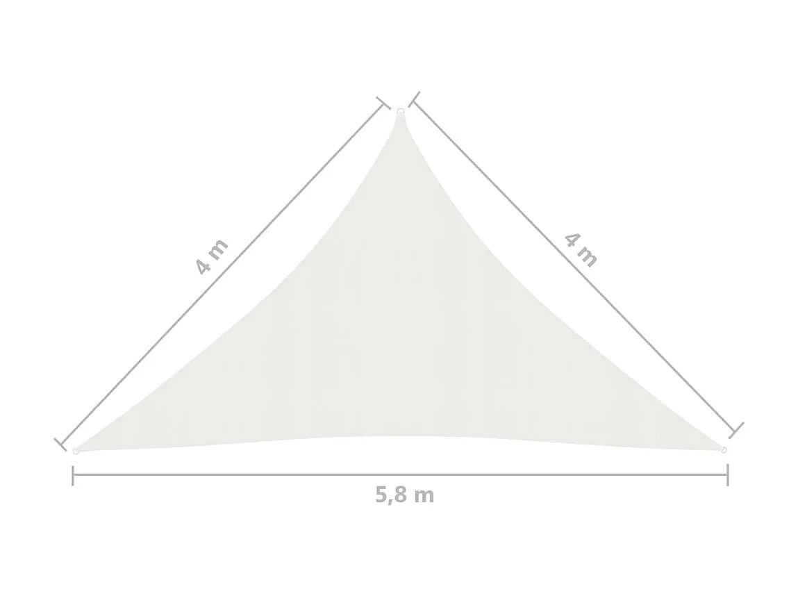 Voile d'ombrage 160 g-m² Blanc 4x4x5,8 m PEHD