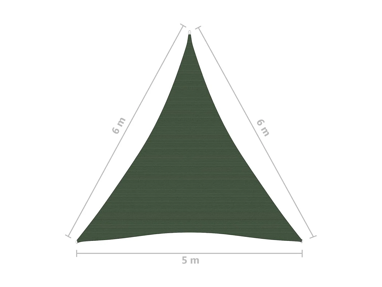 Voile d'ombrage 160 g-m² Vert foncé 5x6x6 m PEHD