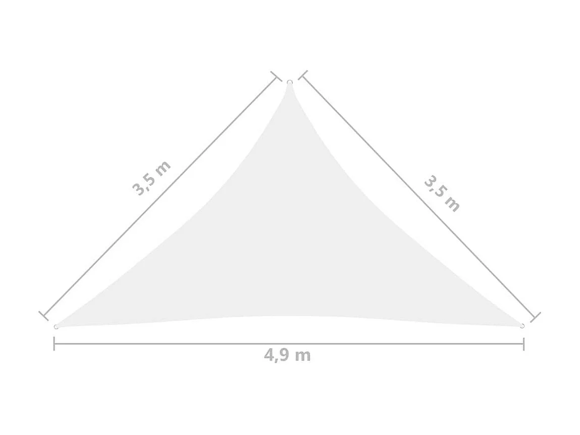 Voile de parasol Tissu Oxford triangulaire 3,5x3,5x4,9 m Blanc