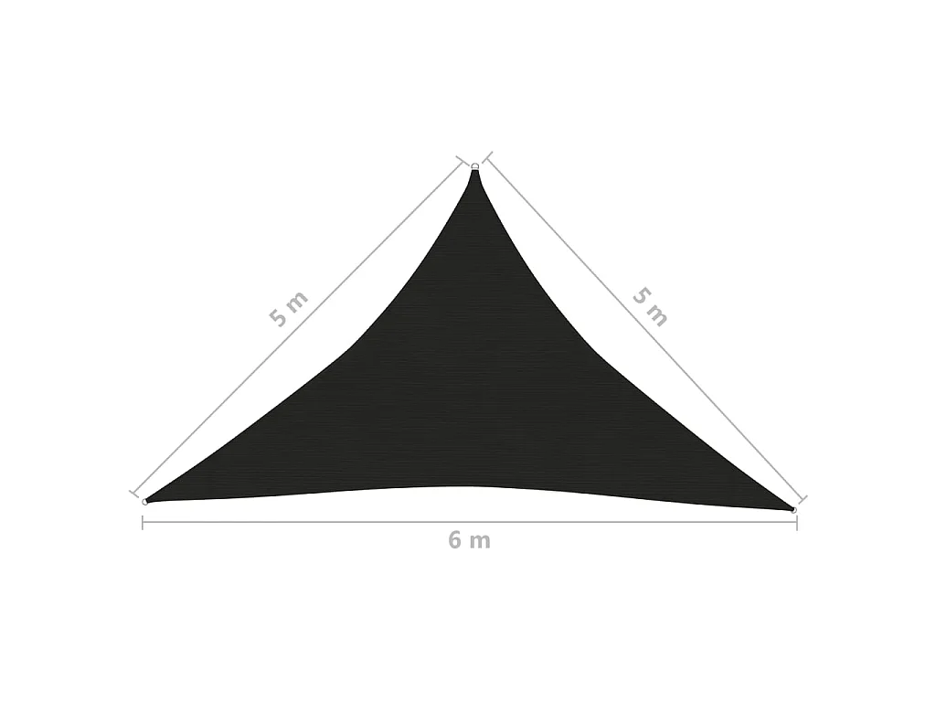 Voile d'ombrage 160 g-m² Noir 5x5x6 m PEHD