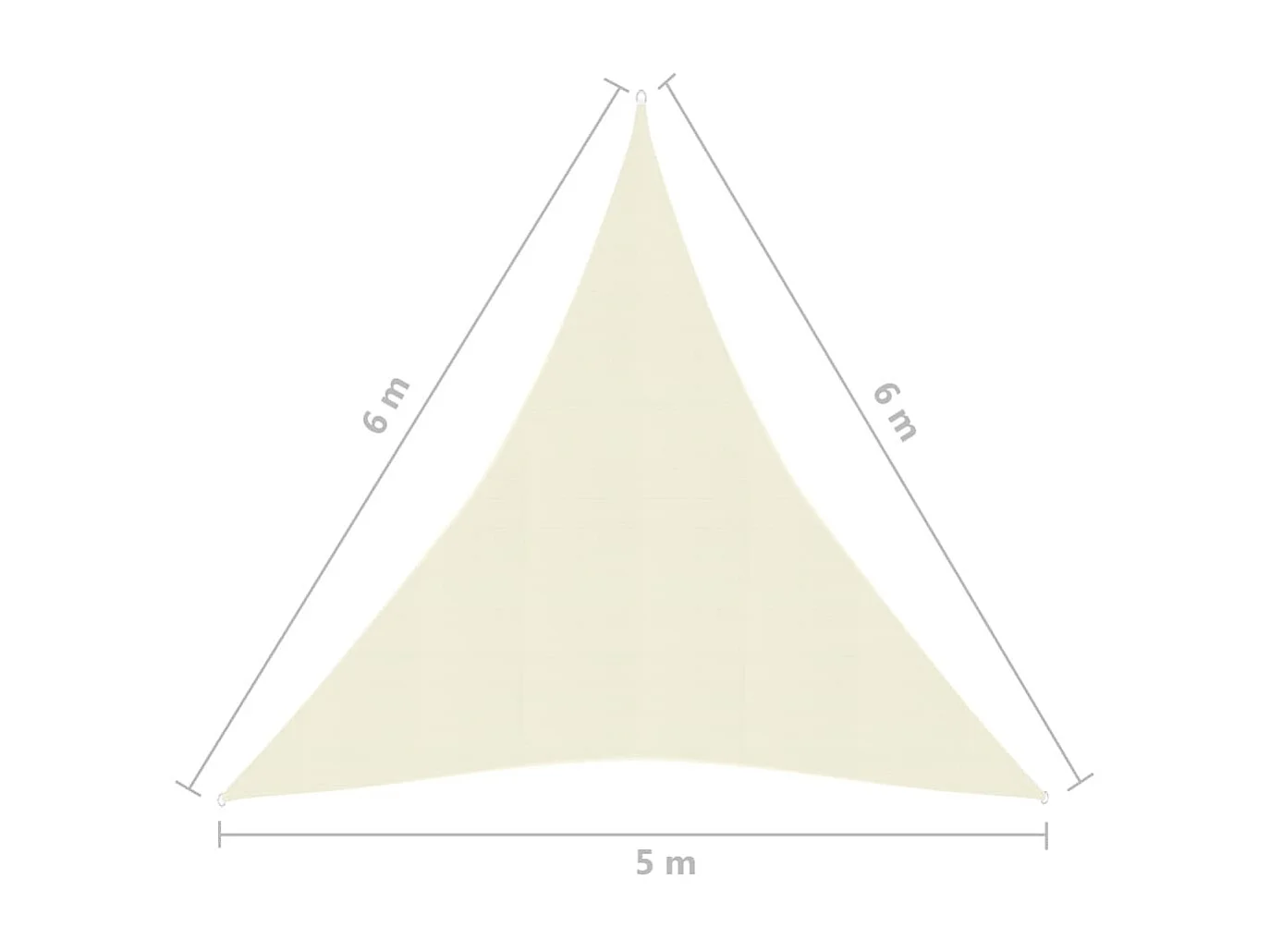 Voile d'ombrage 160 g-m² Crème 5x6x6 m PEHD