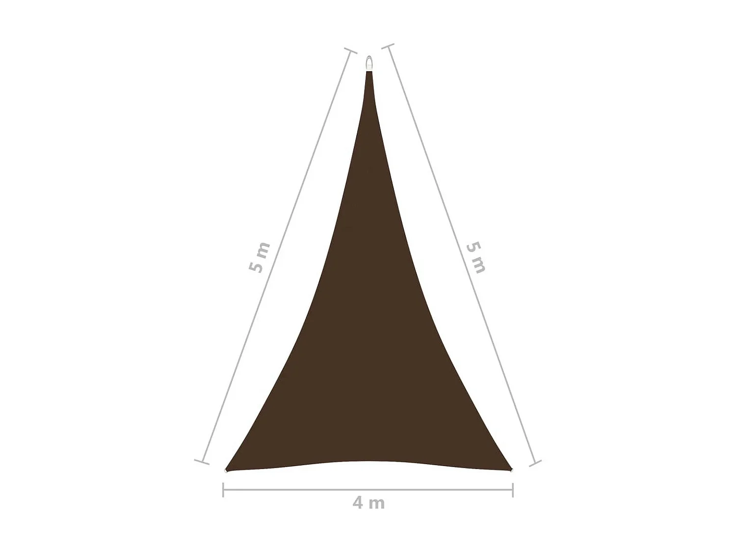 Voile de parasol Tissu Oxford triangulaire 4x5x5 m Marron