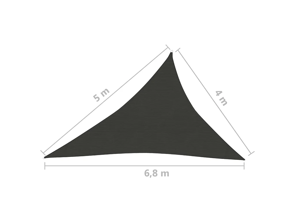 Voile d'ombrage 160 g-m² Noir 4x5x6,8 m PEHD