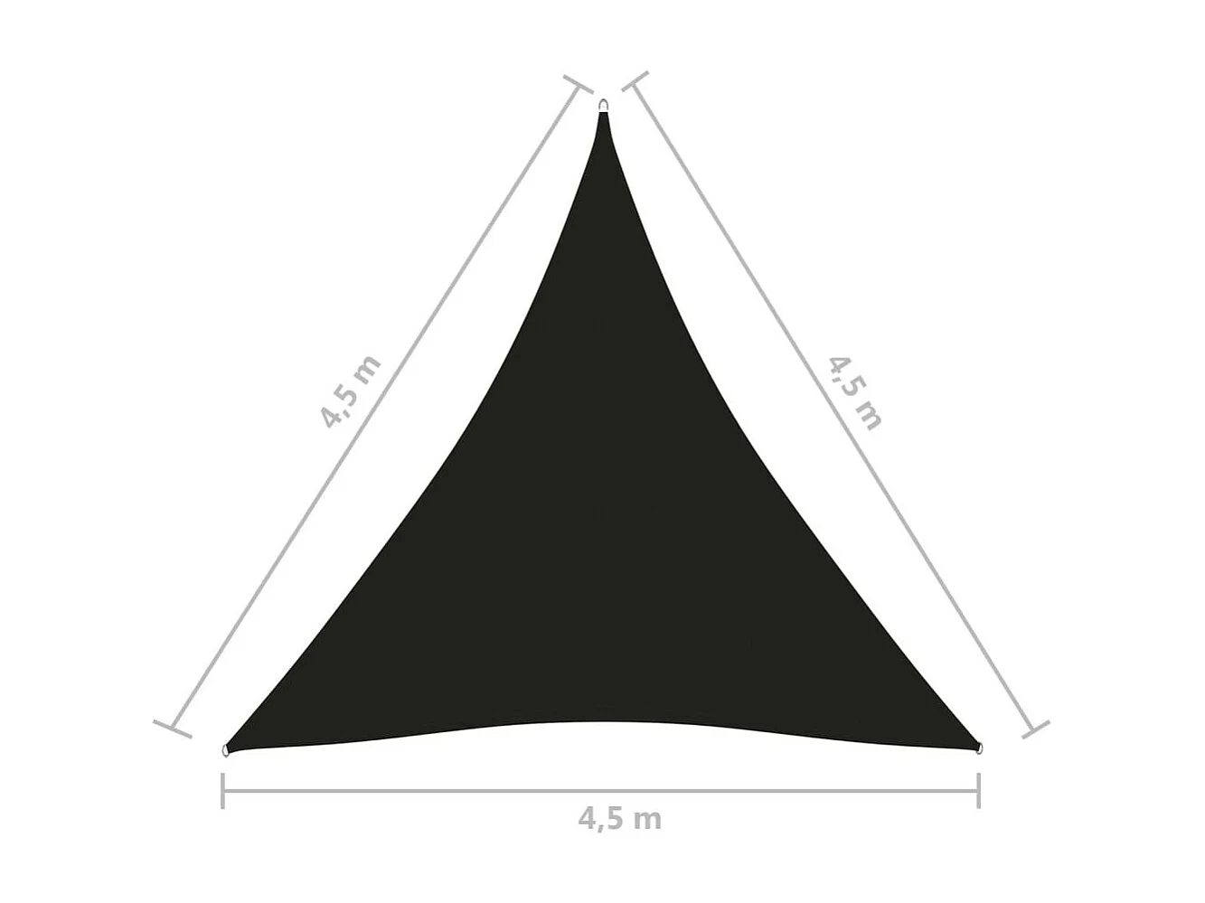 Voile de parasol Tissu Oxford triangulaire 4,5x4,5x4,5 m Noir