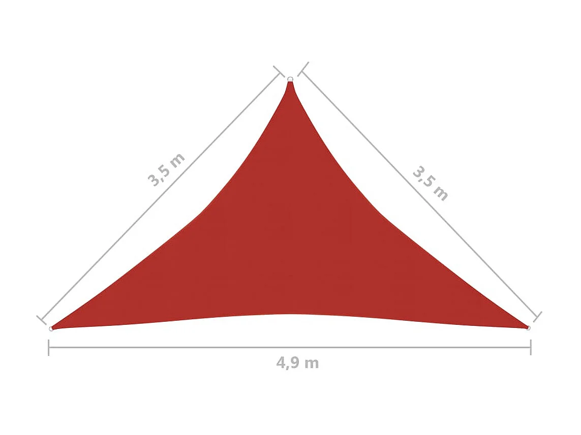 Voile d'ombrage 160 g-m² Rouge 3,5x3,5x4,9 m PEHD