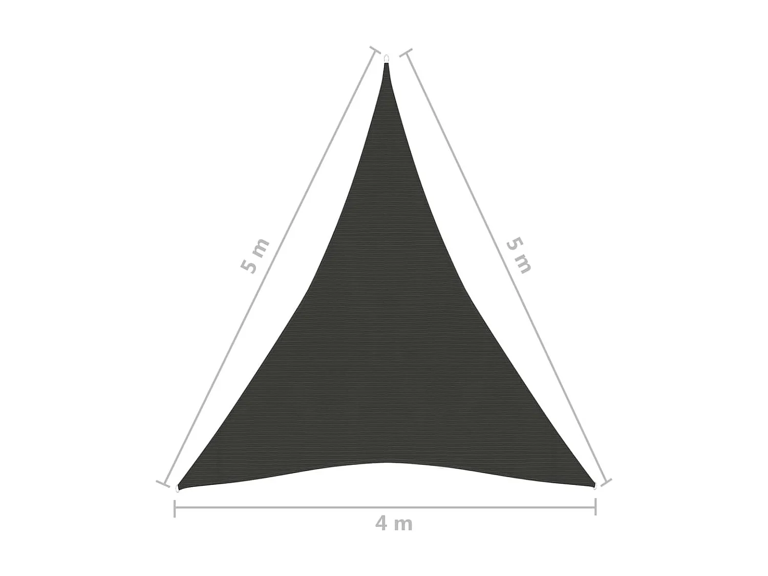 Voile d'ombrage 160 g-m² Anthracite 4x5x5 m PEHD
