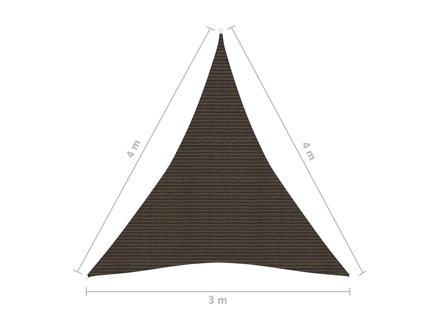 Voile d'ombrage 160 g-m² Marron 3x4x4 m PEHD