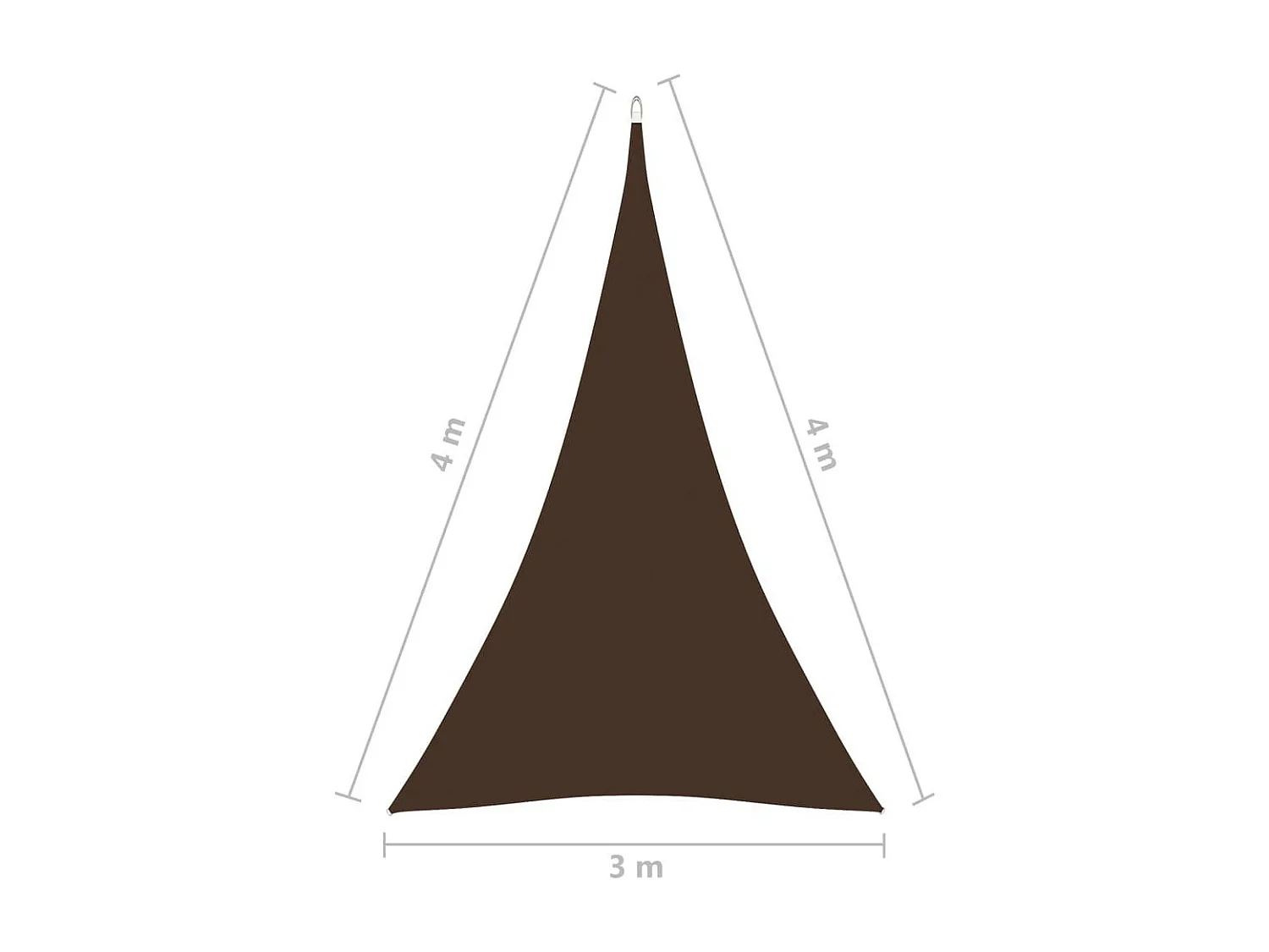 Voile de parasol Tissu Oxford triangulaire 3x4x4 m Marron