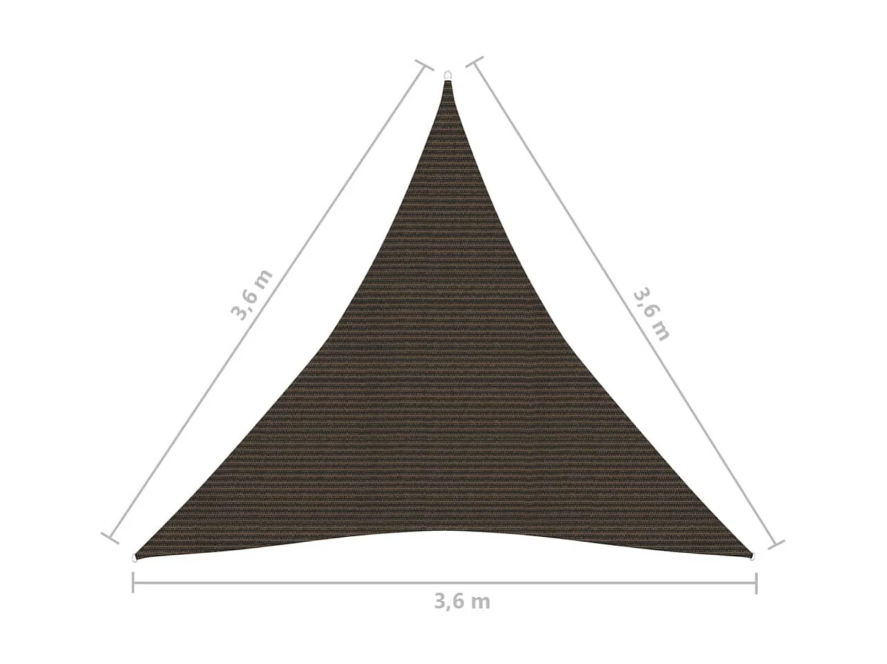 Voile d'ombrage 160 g-m² Marron 3,6x3,6x3,6 m PEHD