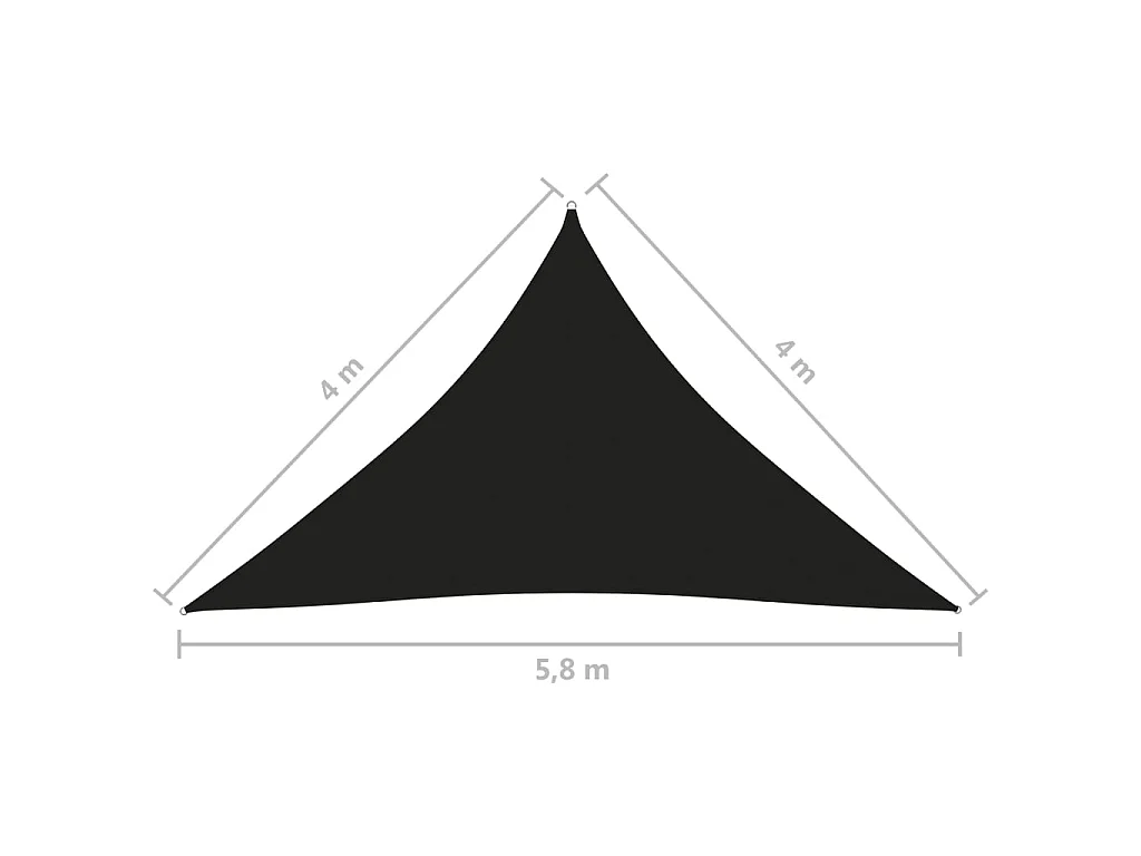 Voile de parasol Tissu Oxford triangulaire 4x4x5,8 m Noir