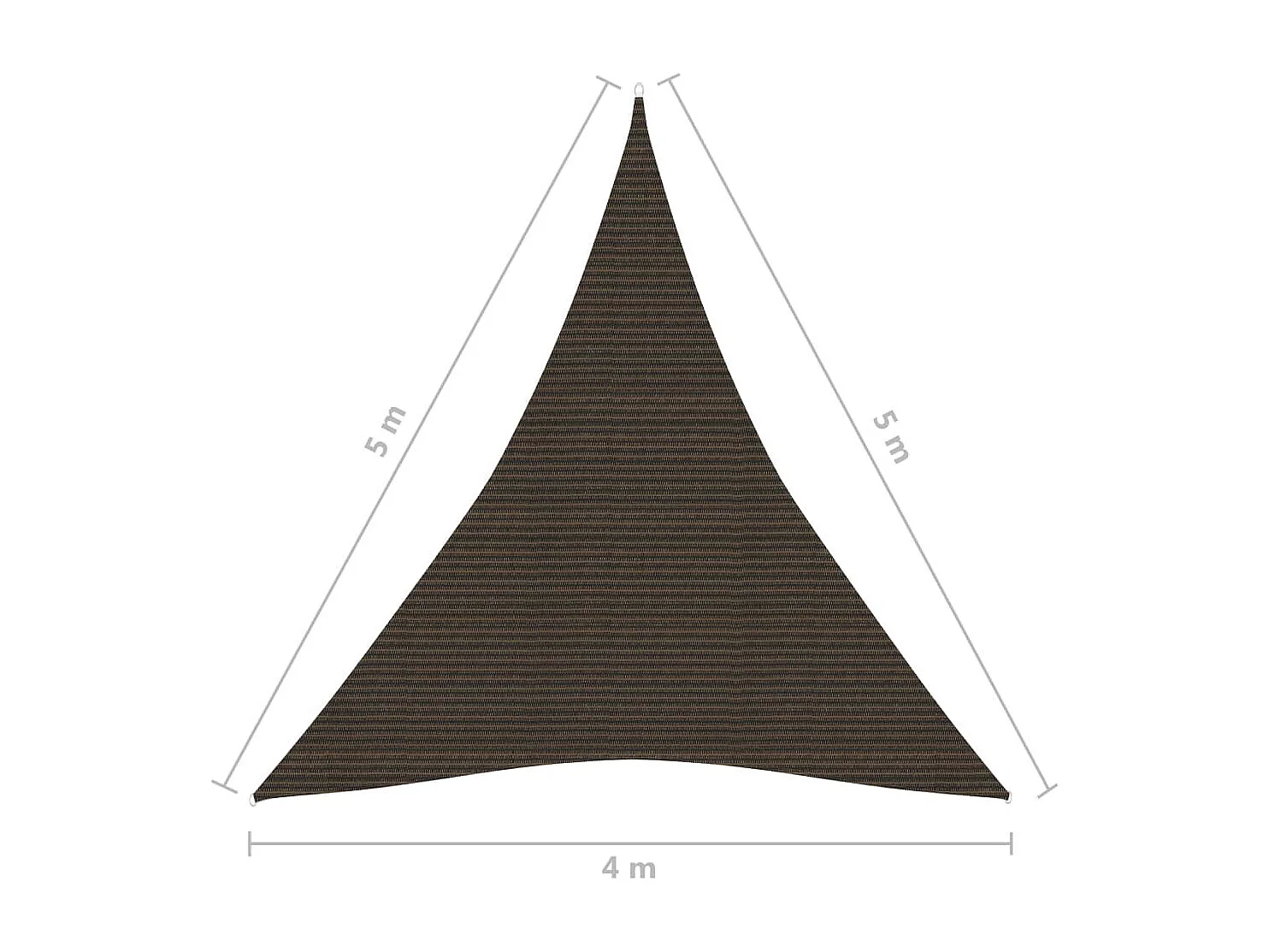 Voile d'ombrage 160 g-m² Marron 4x5x5 m PEHD
