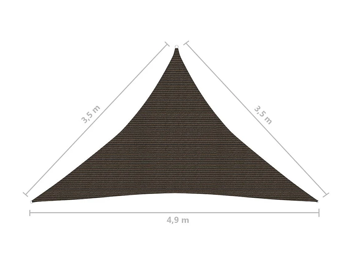 Voile d'ombrage 160 g-m² Marron 3,5x3,5x4,9 m PEHD 2
