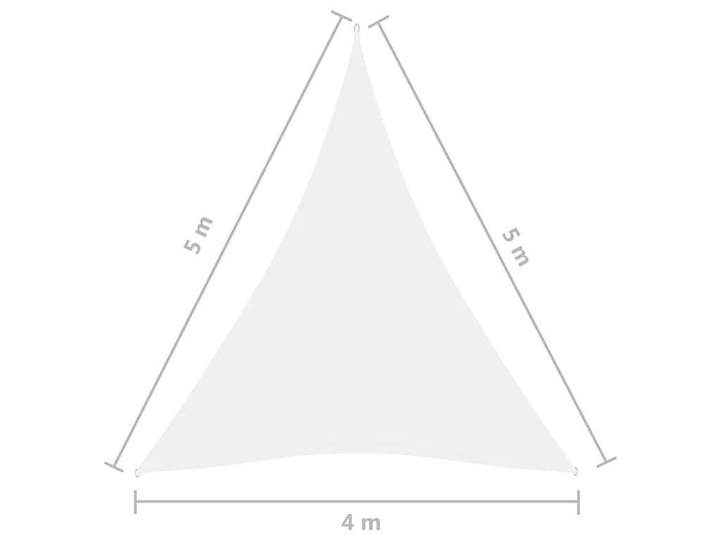 Voile de parasol Tissu Oxford triangulaire 4x5x5 m Blanc