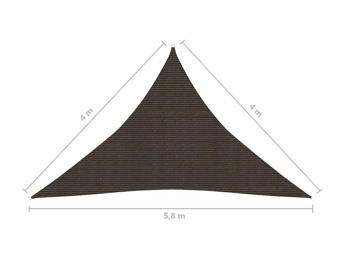 Voile d'ombrage 160 g-m² Marron 4x4x5,8 m PEHD