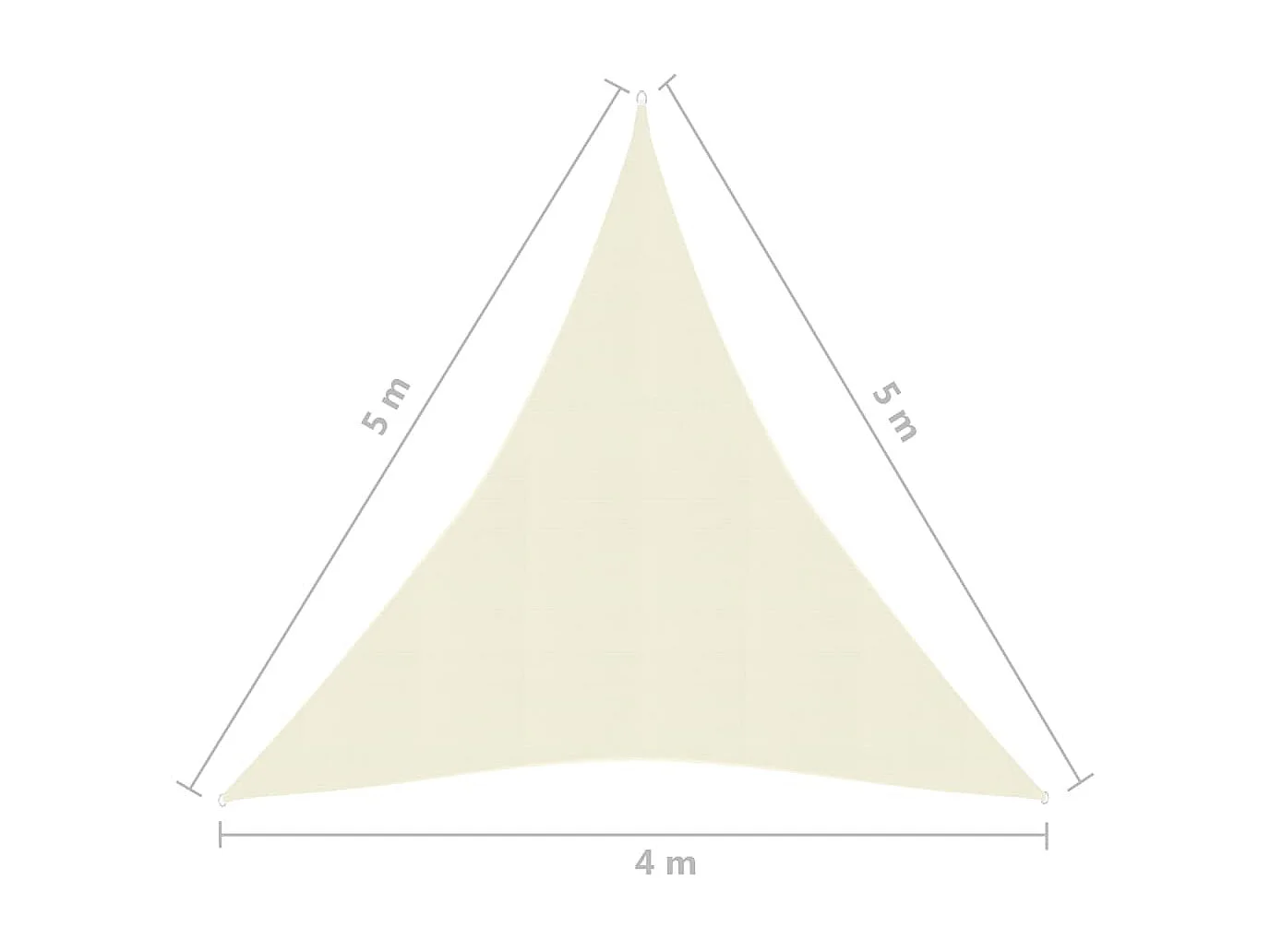 Voile d'ombrage 160 g-m² Crème 4x5x5 m PEHD