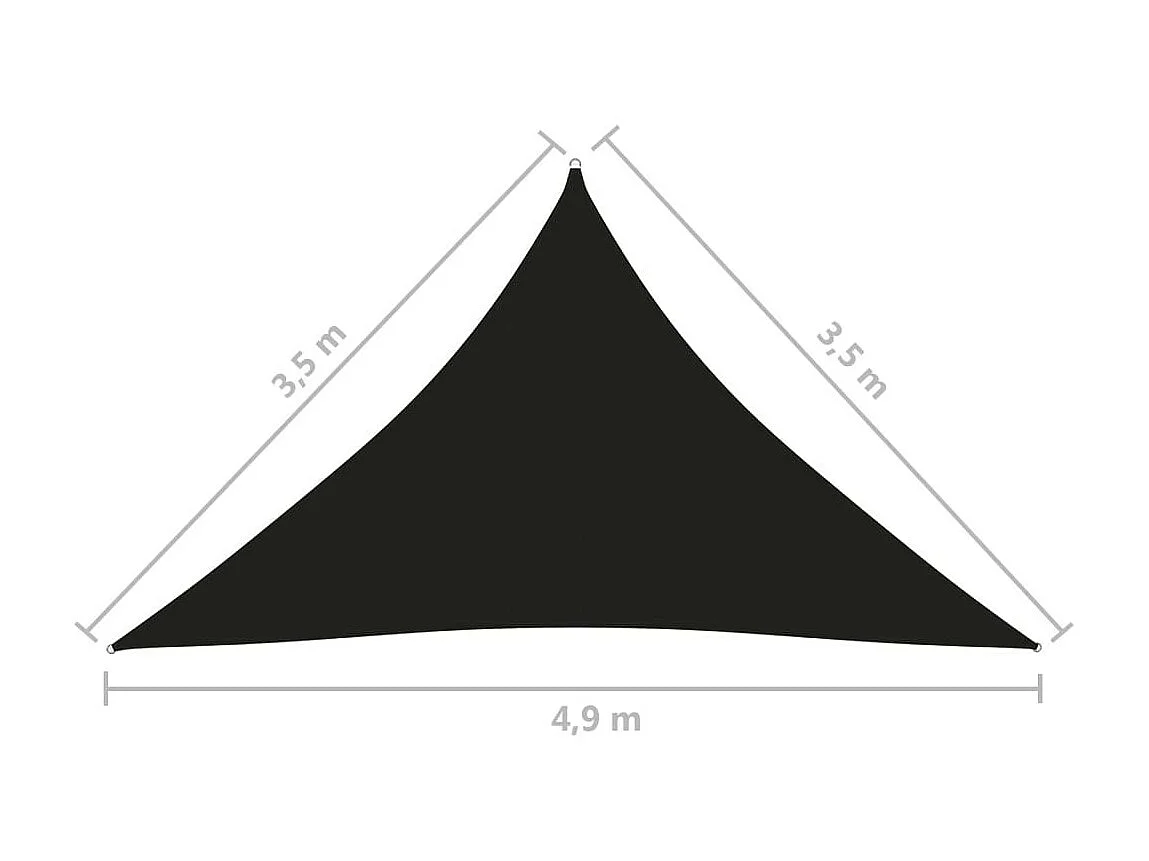 Voile de parasol Tissu Oxford triangulaire 3,5x3,5x4,9 m Noir