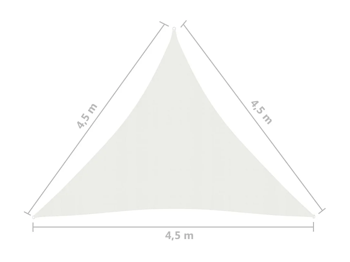 Voile d'ombrage 160 g-m² Blanc 4,5x4,5x4,5 m PEHD