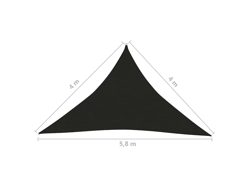 Voile d'ombrage 160 g-m² Noir 4x4x5,8 m PEHD