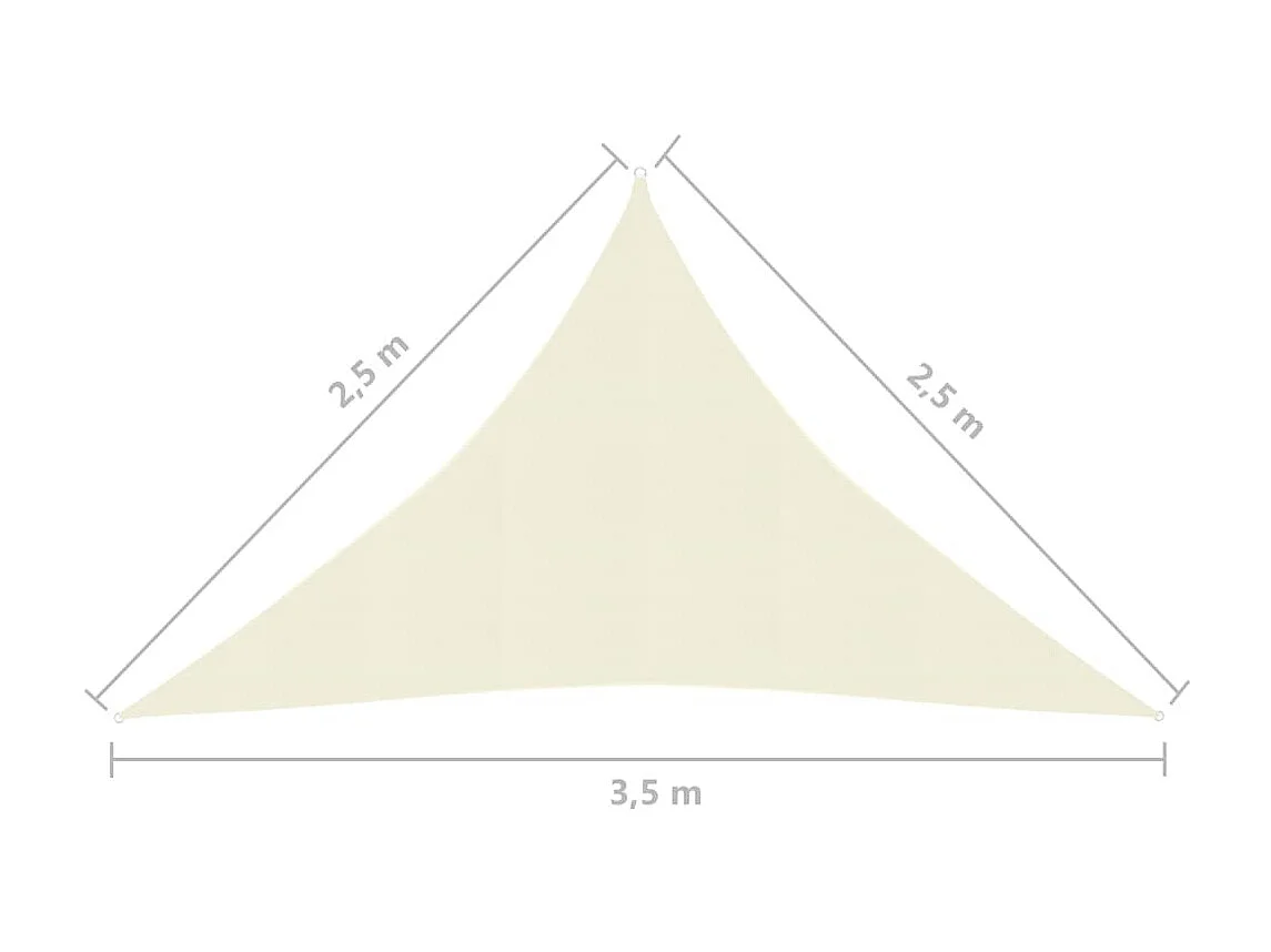 Voile d'ombrage 160 g-m² Crème 2,5x2,5x3,5 m PEHD