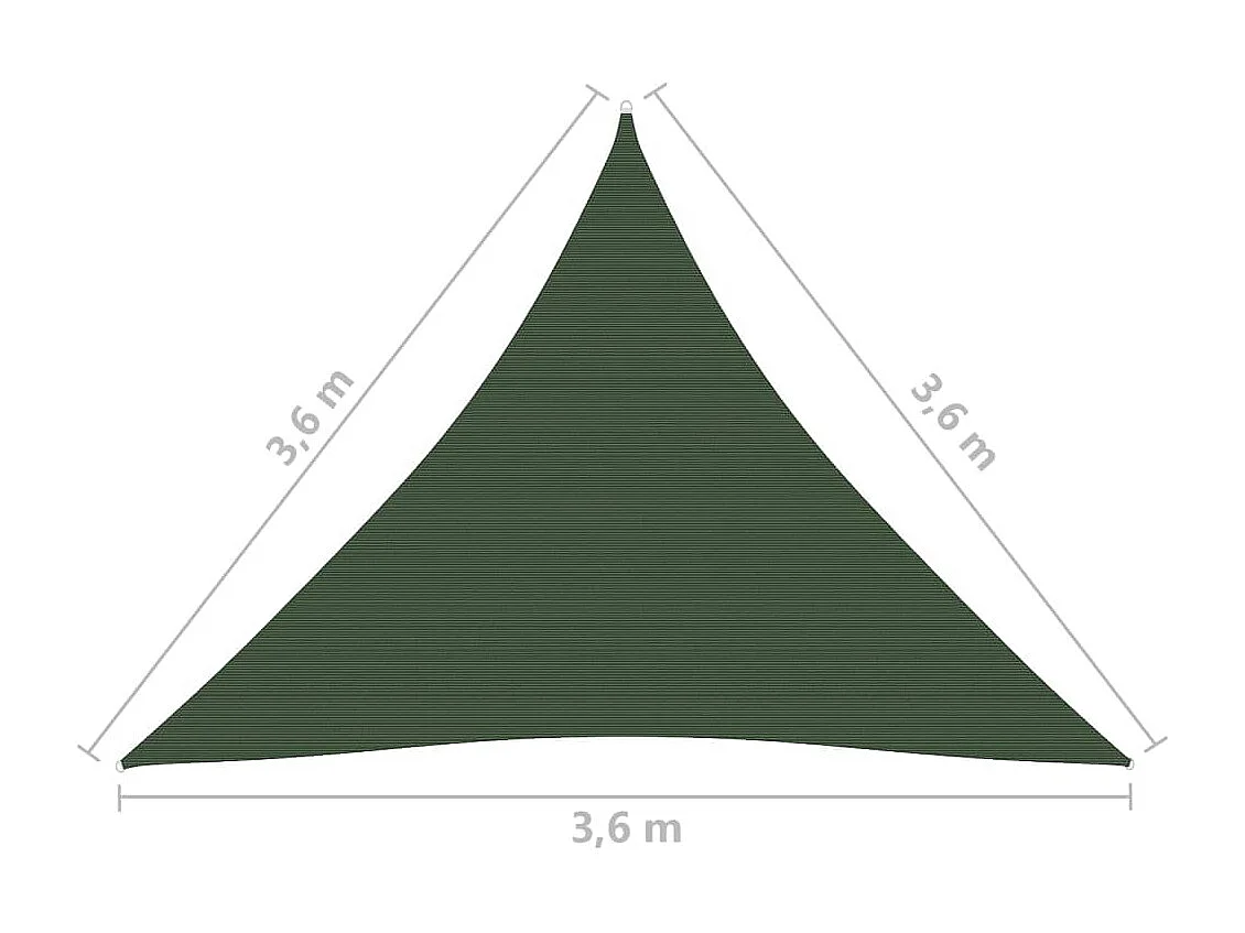Voile d'ombrage 160 g-m² Vert foncé 3,6x3,6x3,6 m PEHD