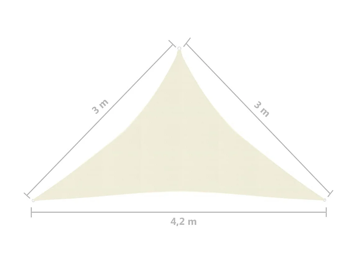 Voile d'ombrage 160 g-m² Crème 3x3x4,2 m PEHD