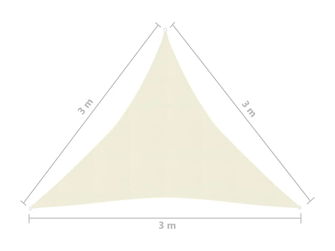 Voile d'ombrage 160 g-m² Crème 3x3x3 m PEHD