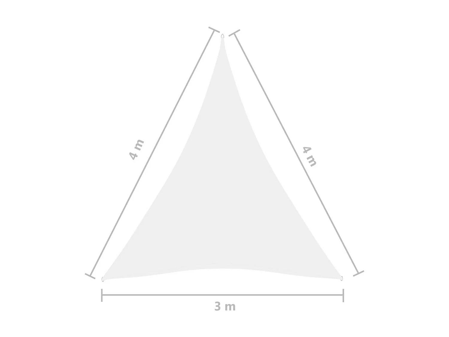 Voile de parasol Tissu Oxford triangulaire 3x4x4 m Blanc