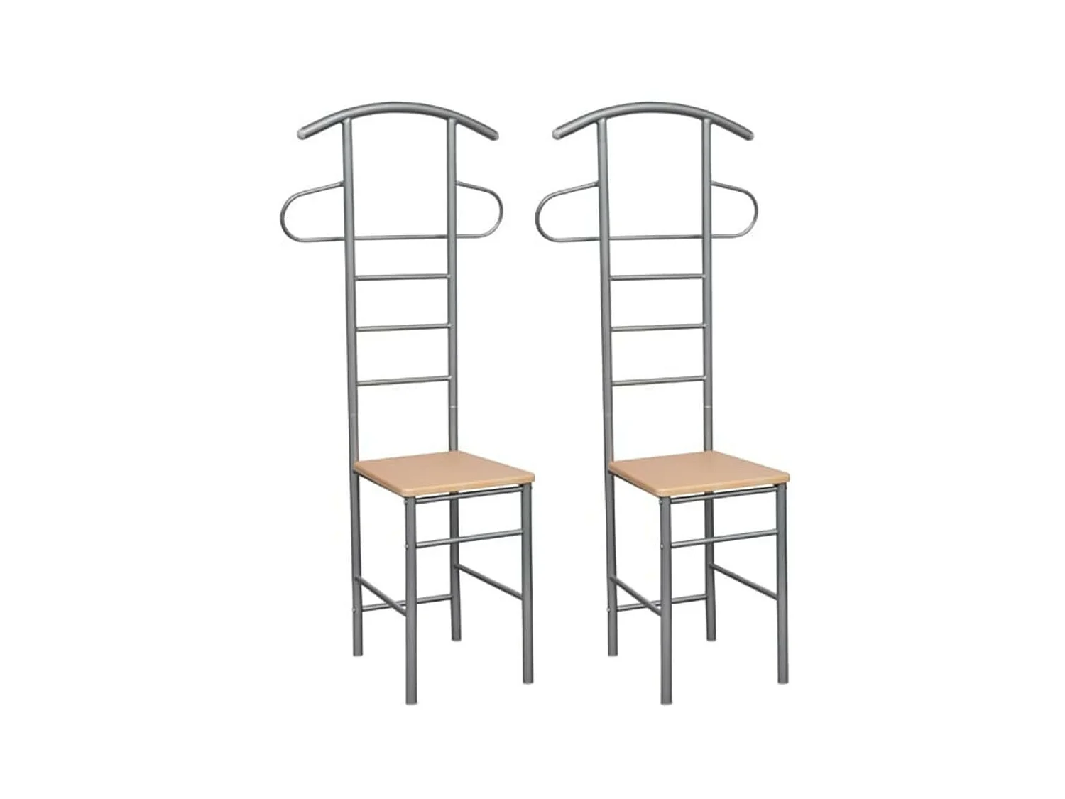 Chaise valet de nuit bois et métal design unique (lot de 2)