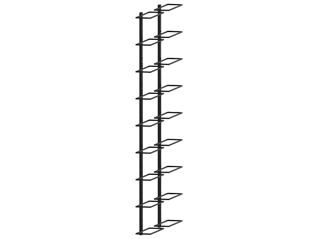 Casiers à bouteilles muraux pour 18 bouteilles 2 pcs Noir Fer