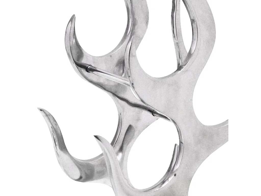 Casier à 9 bouteilles en forme de flamme Aluminium Argenté