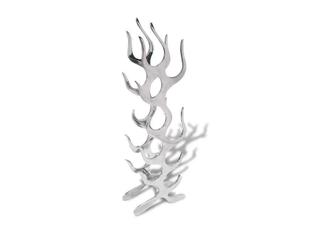 Casier à 9 bouteilles en forme de flamme Aluminium Argenté