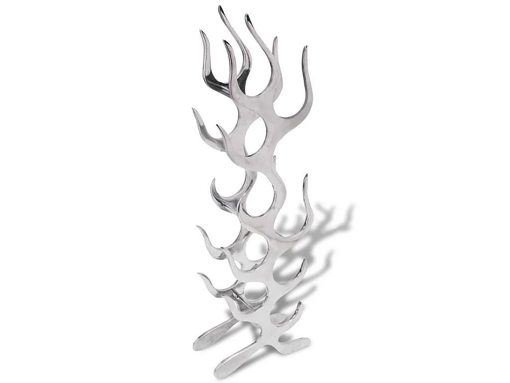Casier à 9 bouteilles en forme de flamme Aluminium Argenté