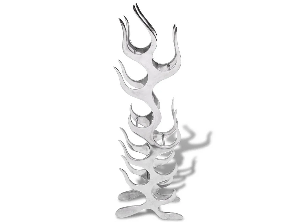 Casier à 9 bouteilles en forme de flamme Aluminium Argenté