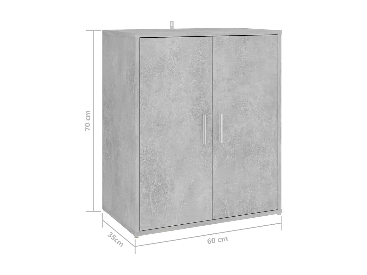 Armoire à chaussures Gris béton 60x35x70 2